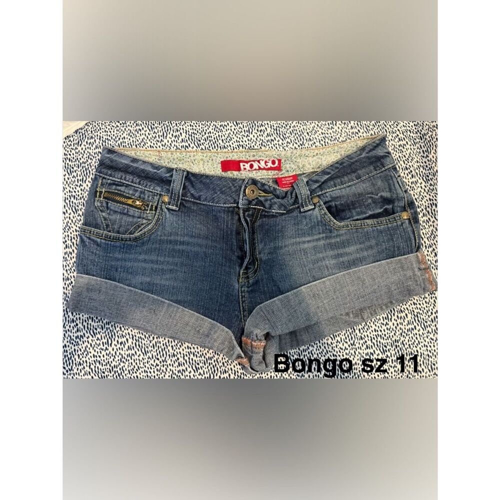 BONGO Blue Rolled Cuff Denim Shorts